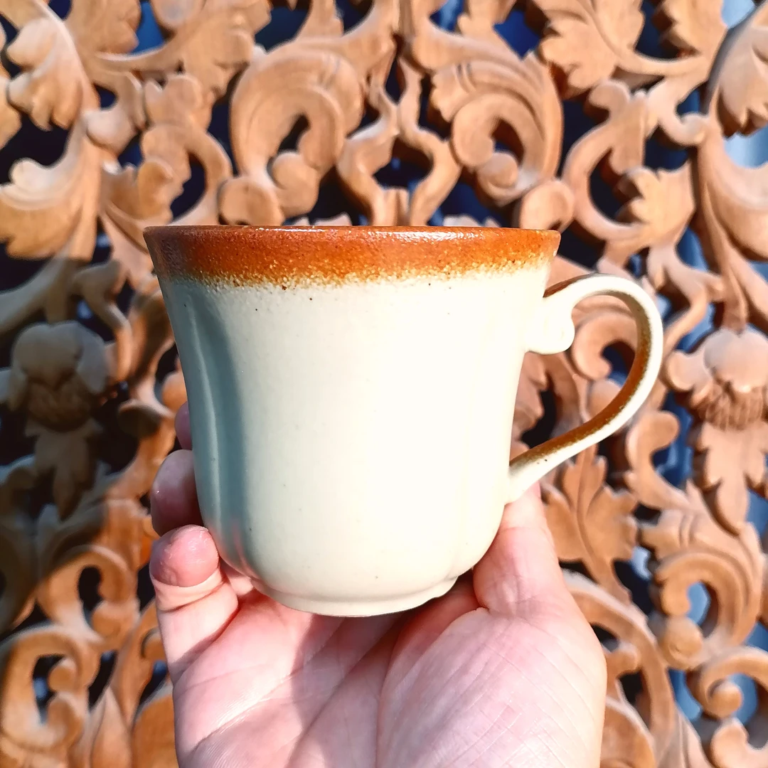 古瓷里复古粗陶南瓜咖啡杯
