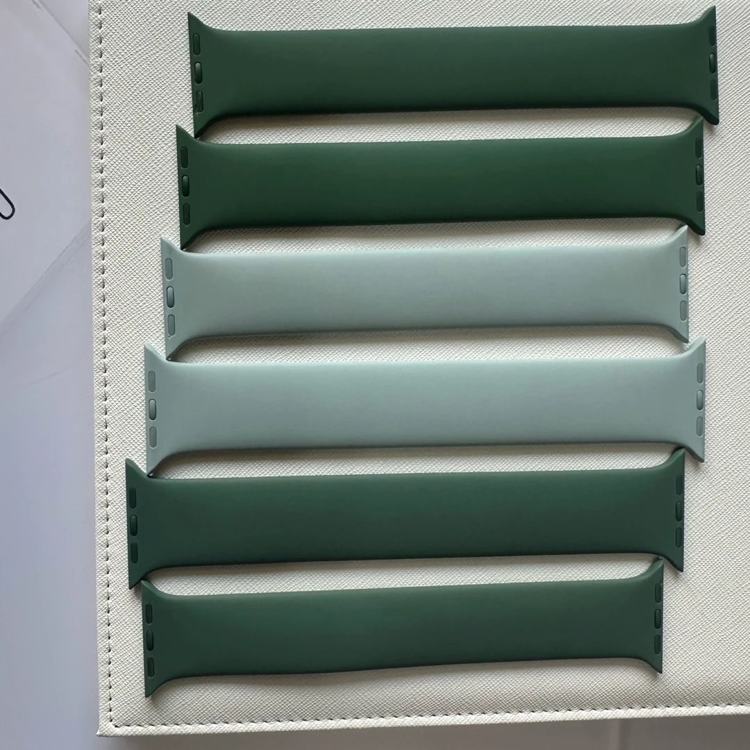 9新 Apple/苹果 单圈硅胶手表带适配多款型号有橙色薄荷色黑色