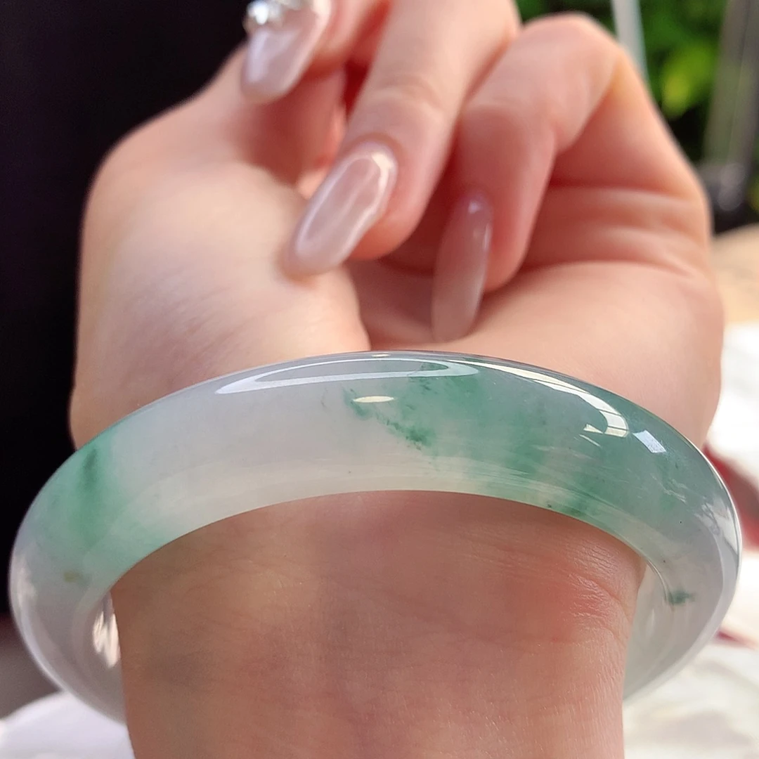 未镶嵌手镯翡翠天然A货翡翠56-57珠光宝气十足意境镯21号