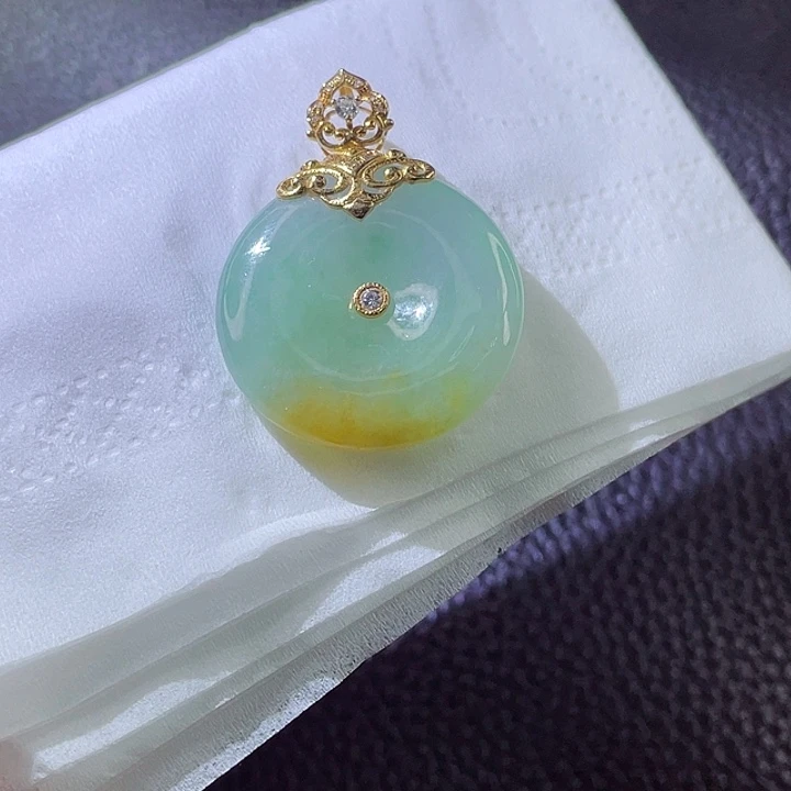 定制翡翠18K金镶嵌翡翠