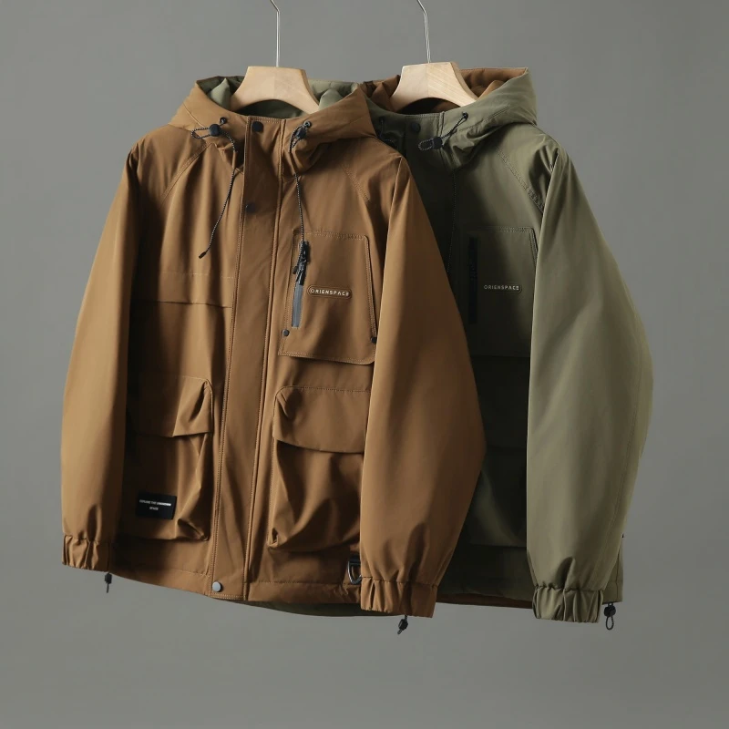 HY866剪标90白鸭绒高蓬松三防面料保暖抗寒舒适简约连帽羽绒服男