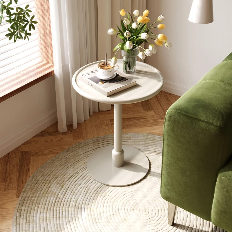 顾家家居KUKAHOME奶油风客厅创意碳素钢脚茶几边几DS7169