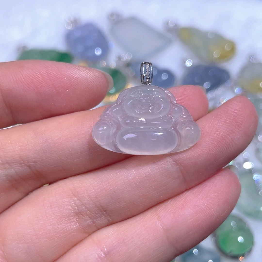 颈饰18K金镶嵌翡翠翡翠