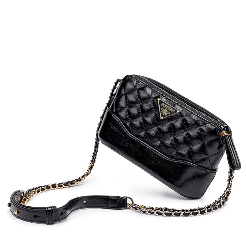 0044女式新款斜挎包真皮女包单肩包小包菱格链条包百搭小包包
