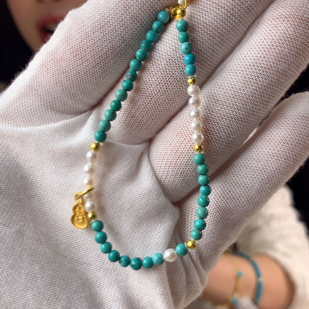 绿松石珠宝奇石未镶嵌手链