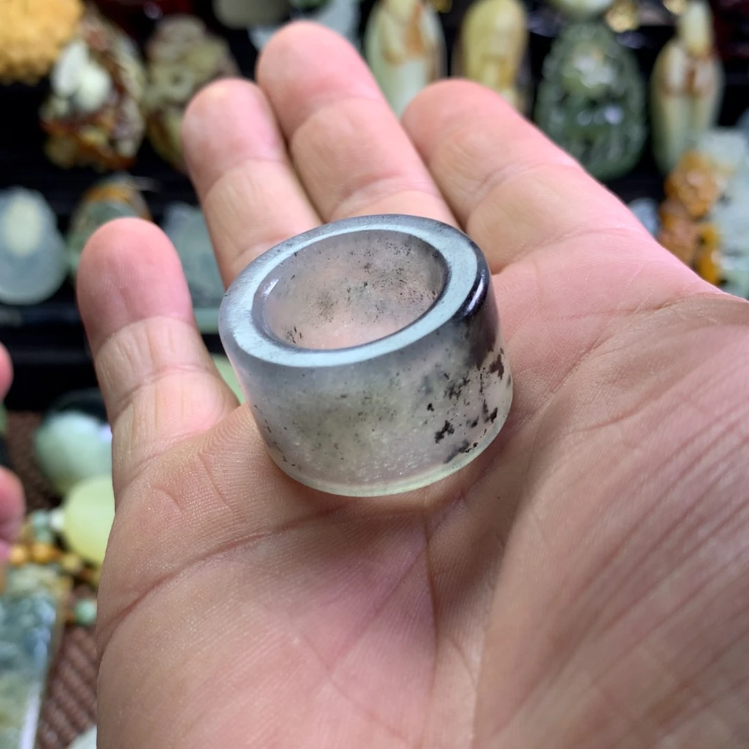 岫玉扳指未镶嵌蘫*