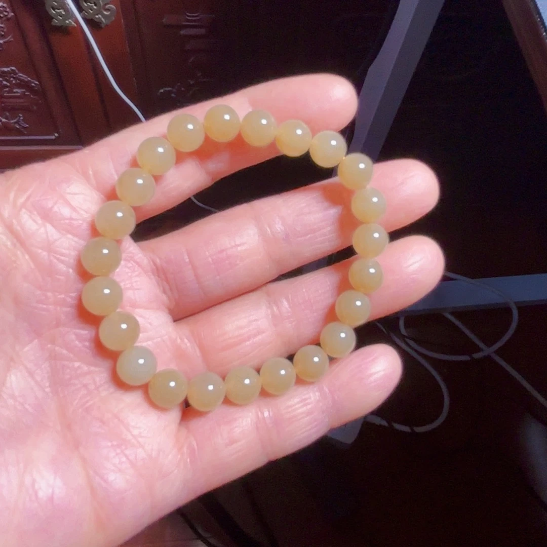 和田玉（糖玉）手串未镶嵌沐***^