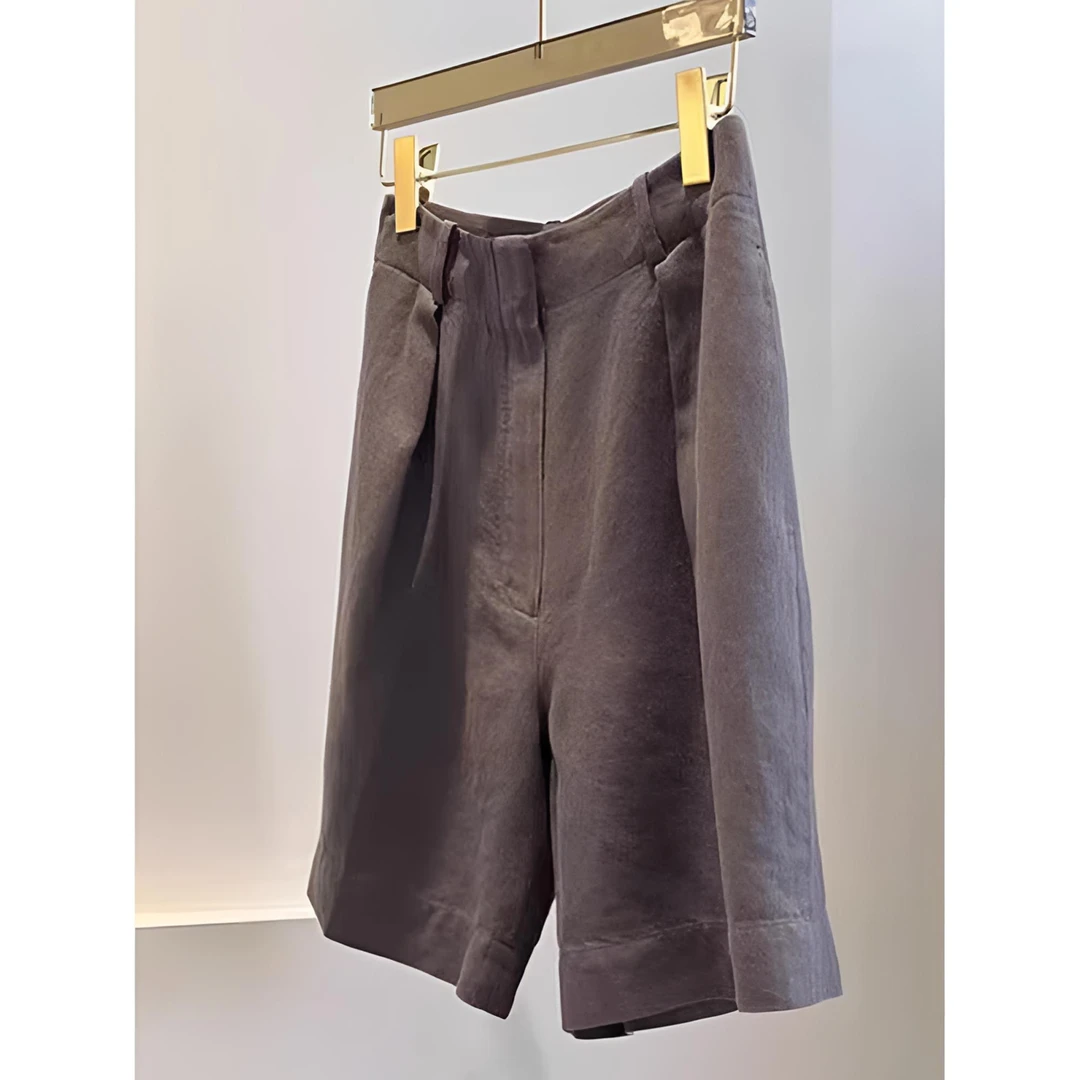 气质好的想转圈圈！夏季韩版灰色休闲百搭短款西裤阔腿慵懒短裤女