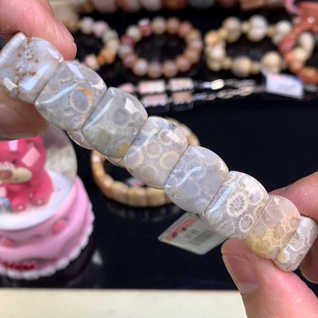 【闪购商品】颈饰未镶嵌硅化珊瑚（珊瑚玉）2号灰蓝柠檬