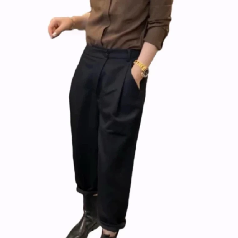 时尚洋气垮裤休闲裤气质宽松网红设计