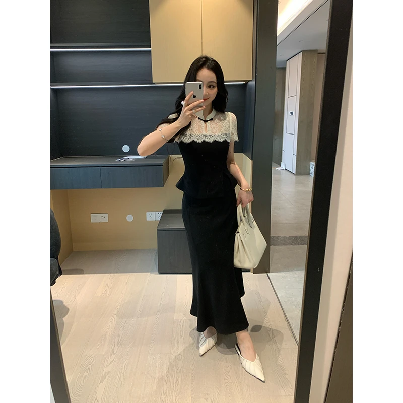 XINYI【百搭天花板】秋季高腰西装鱼尾裙半身裙收腰显瘦X624G12278