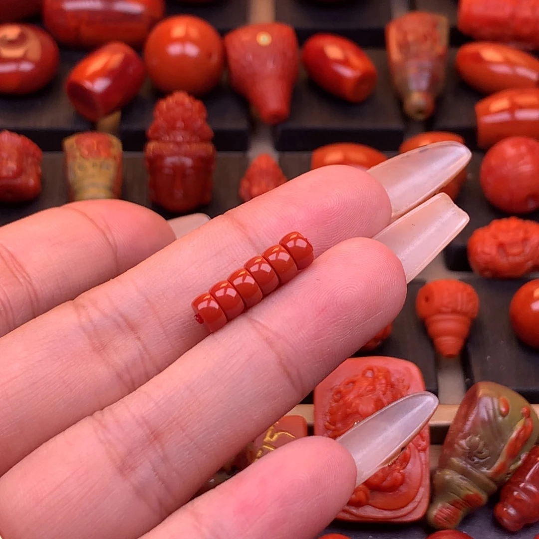 安***善南红玛瑙未镶嵌川料原矿精工直切隔片5.3mm