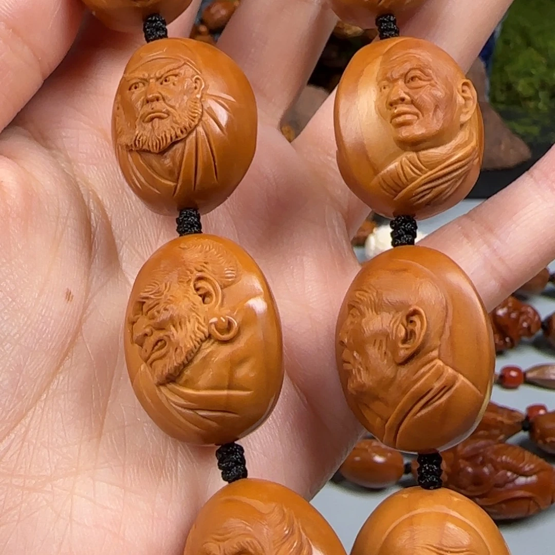 手串/手链橄榄核22双面浮雕写实十八罗汉