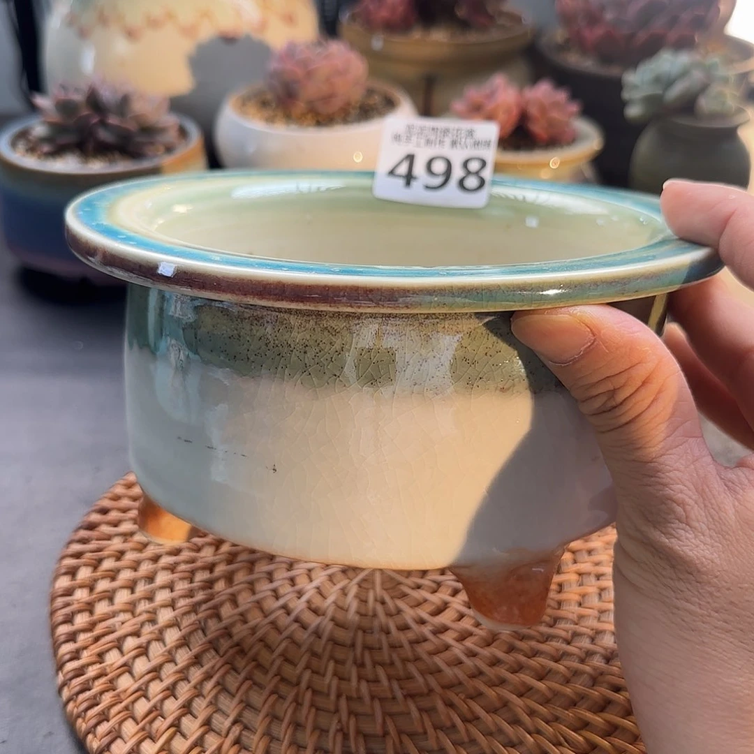 瓷片泥泥多肉花盆498