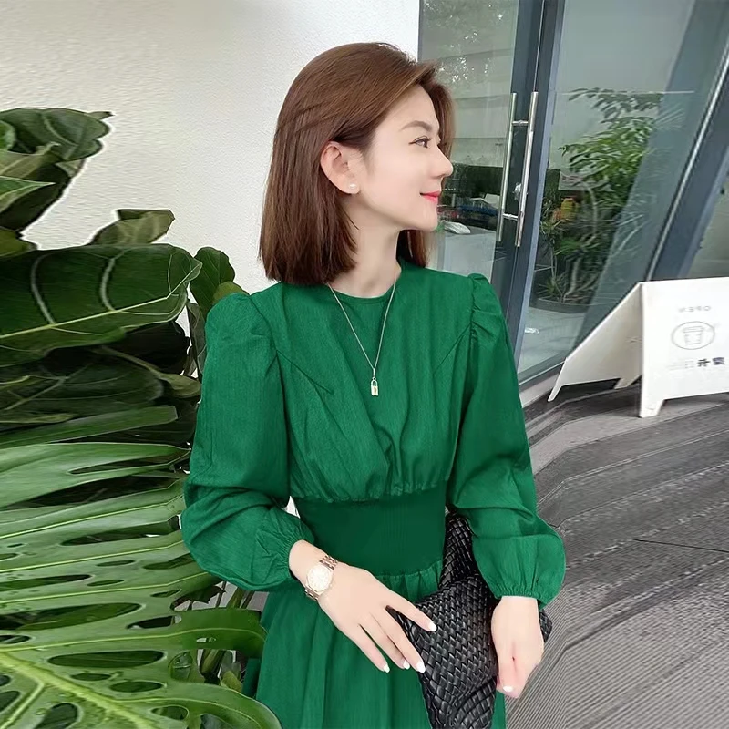 收腰连衣裙宽松欧洲站春季2024年新款女装欧货潮泡泡袖高级感裙子