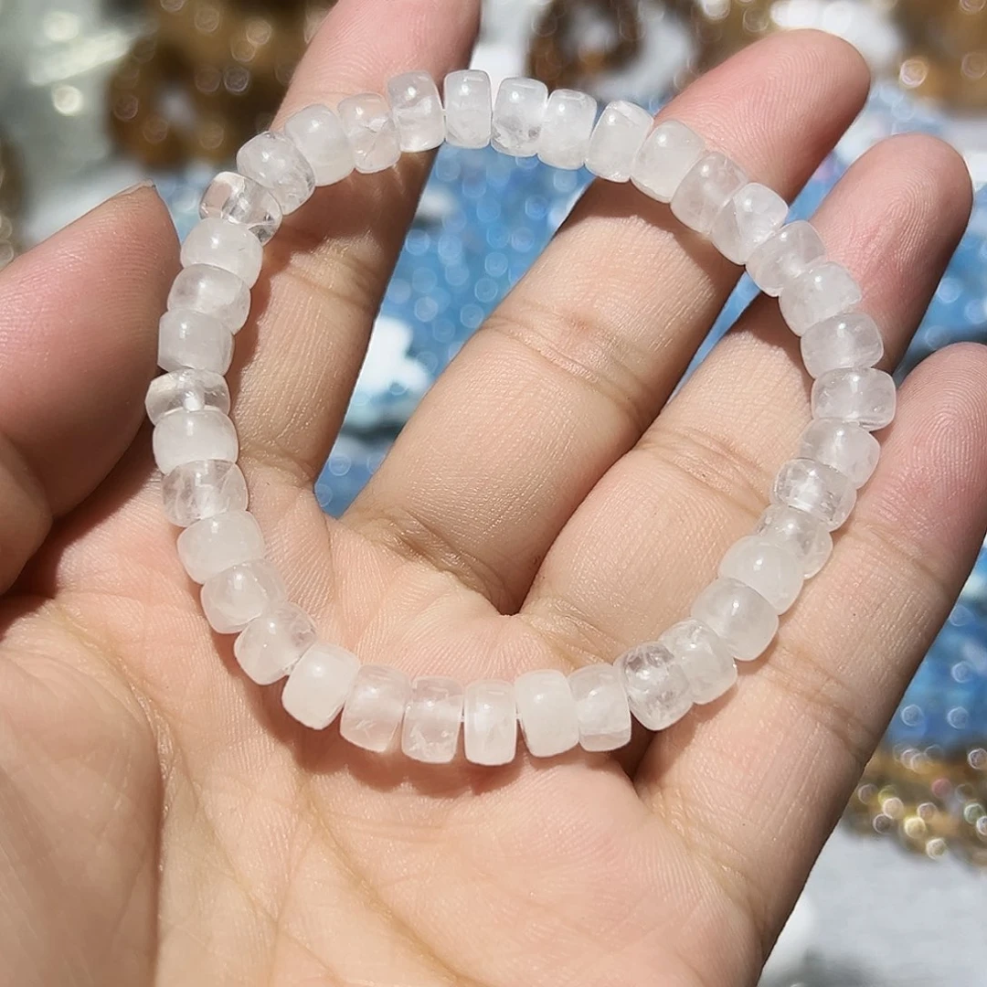 水晶手链未镶嵌喜马拉雅白幽灵算盘珠15号