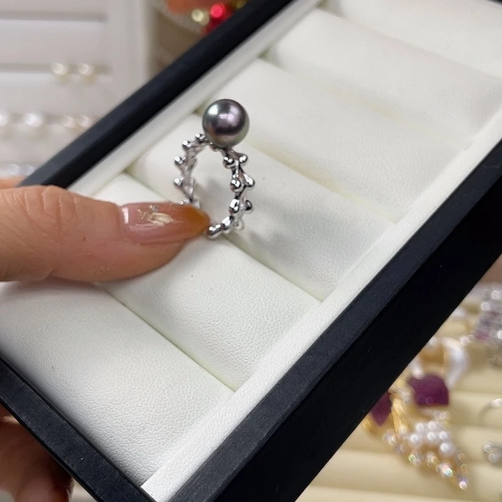 海水珍珠银S925镶嵌戒指