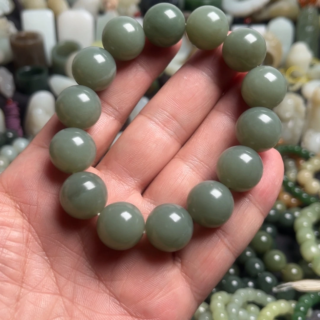 和田玉未镶嵌套链和田玉卡16手串