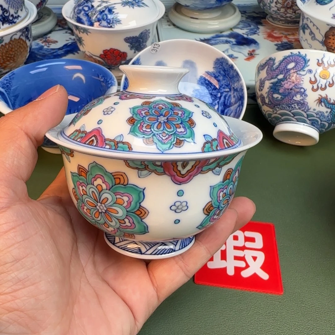 纯手工纯手绘茶具石头磕裂324