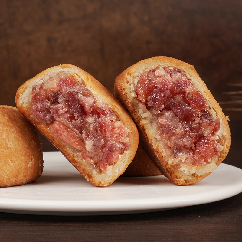 中秋传统滇式云腿月饼云南特产鲜花酥皮宣威火腿饼办公室充饥糕点