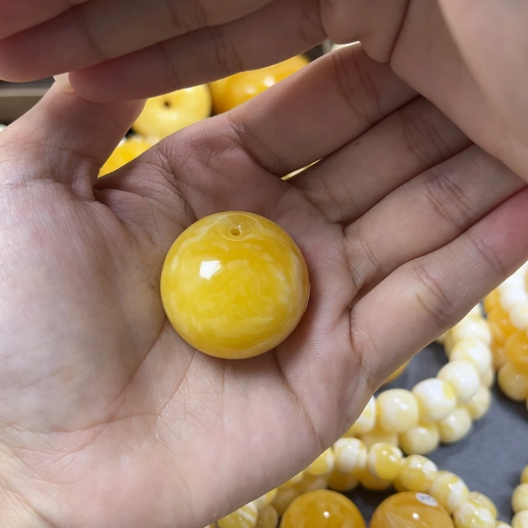 琥珀未镶嵌手串公主扣