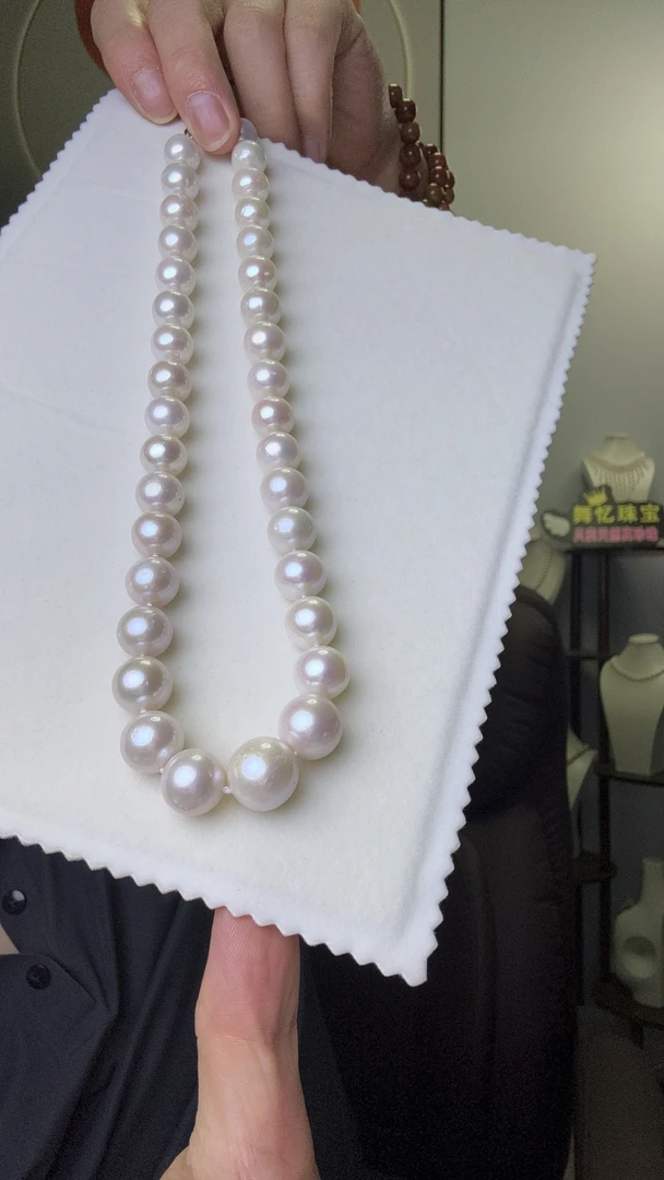 诸暨珍珠天然淡水11-13mm大颗满串珍珠项链（多样性发其一）