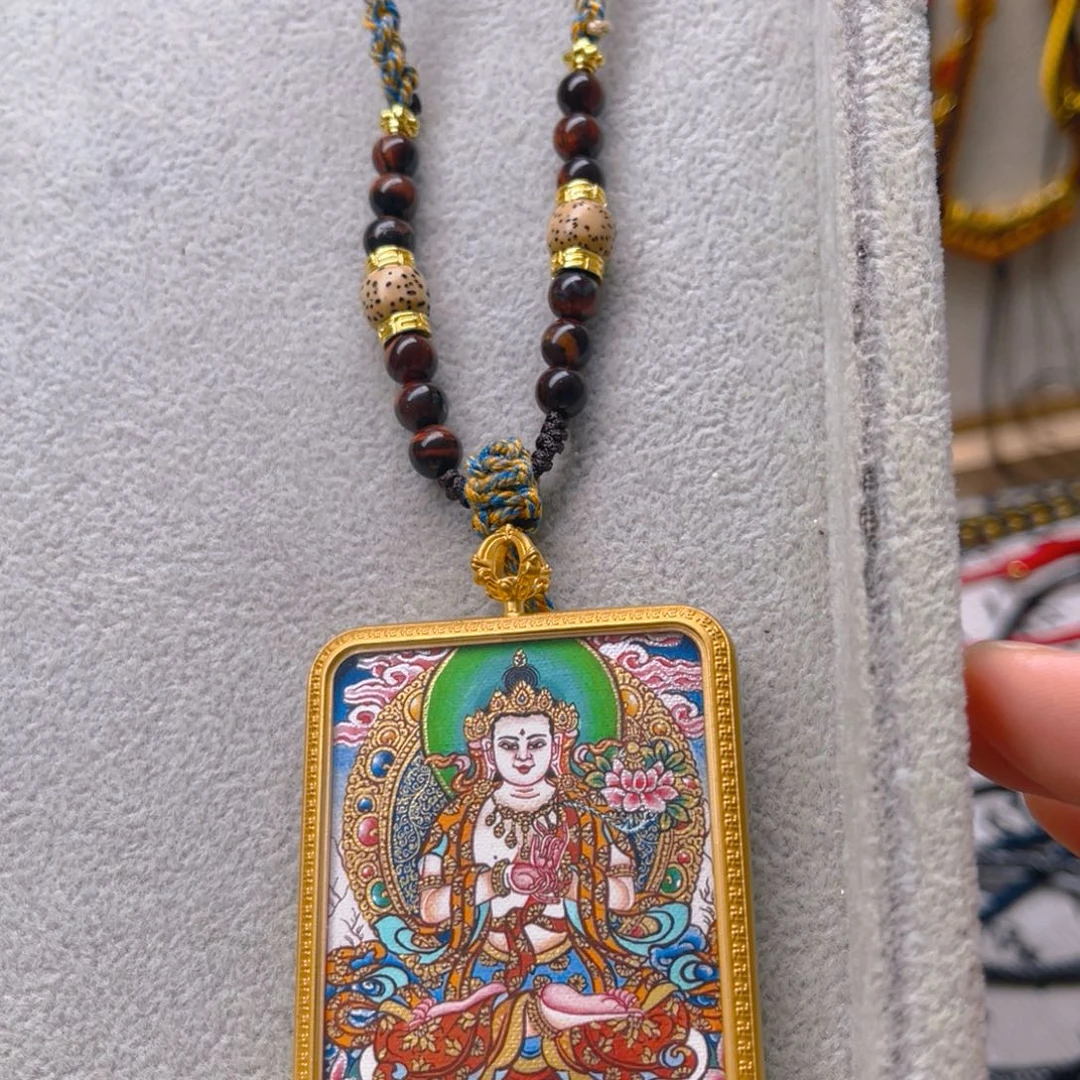 陈***祖吊坠单面卡大势至加绳子