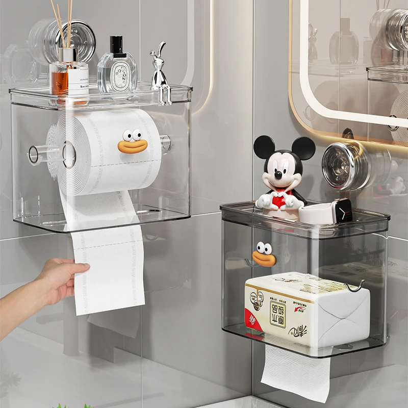 美简吸盘纸巾盒免打孔壁挂式卷纸盒卫生间抽纸盒厕所手纸纸巾架子