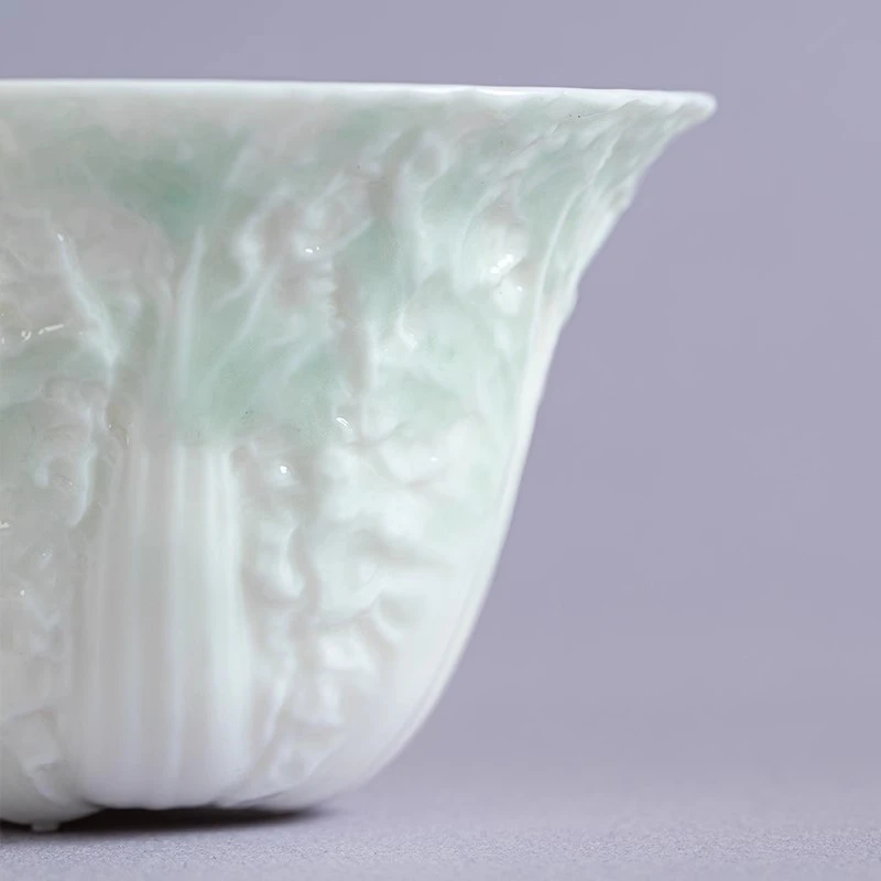 【何白龙窑】猪油白百财杯hbly-1032