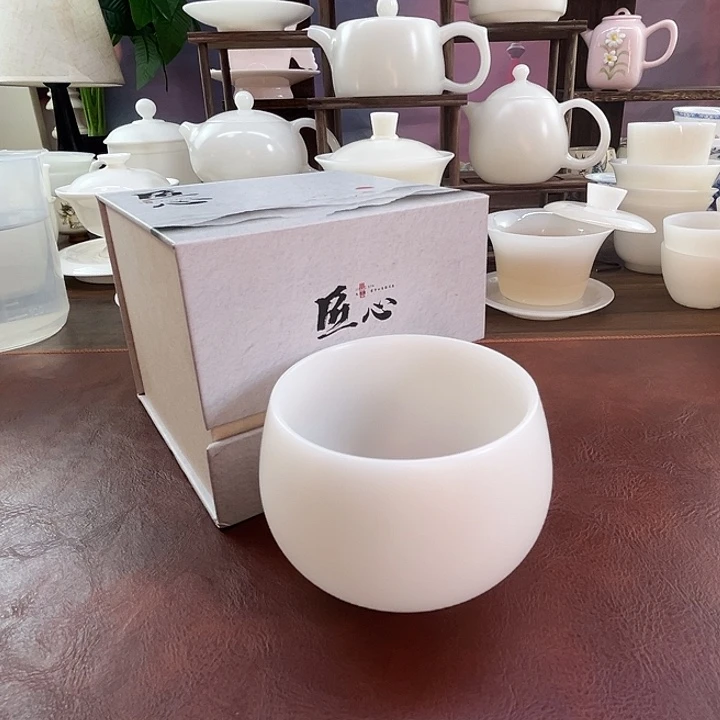 礼盒装：隐唐窑/璞玉素烧170ml罗汉主人杯