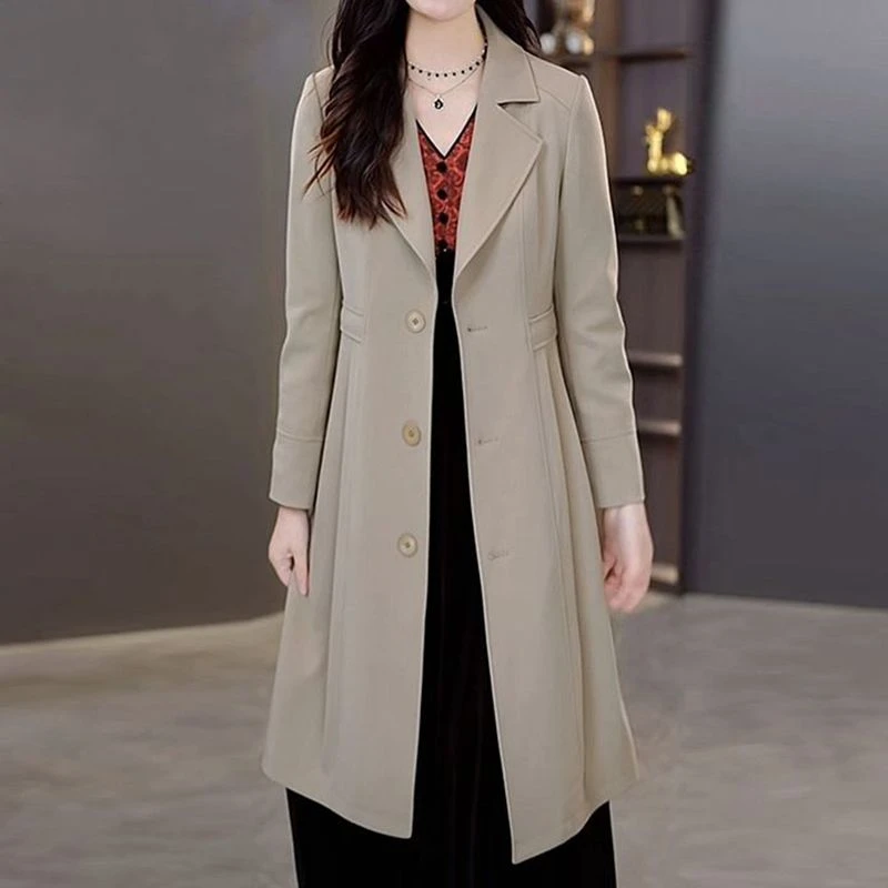 高端轻奢气质风衣外套女2025春秋韩版显瘦洋气百搭修身女人味大衣