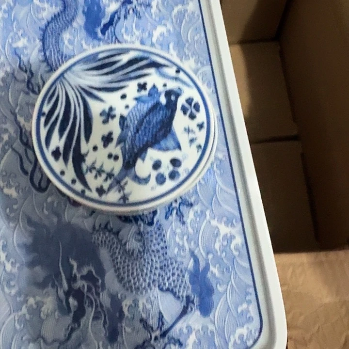 杯青花鱼藻纹盖置