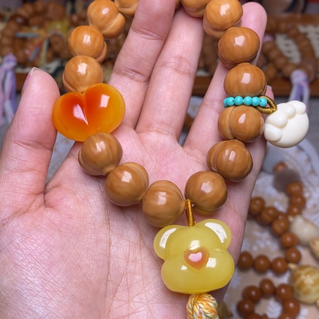 猴头核桃吊坠全品屁桃手持➕熊头爱心猫爪卡环