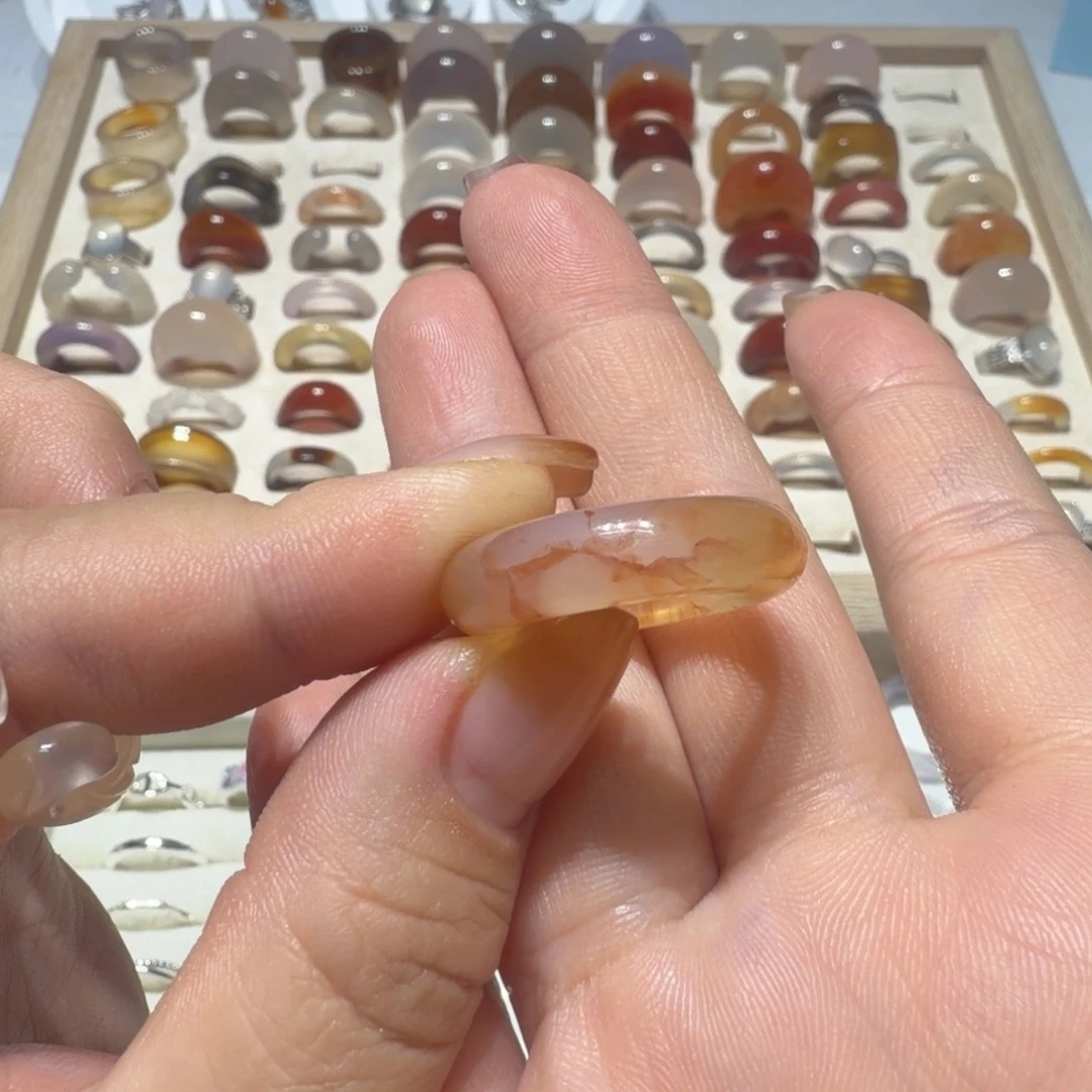 玛瑙/玉髓未镶嵌戒指港15/不退换
