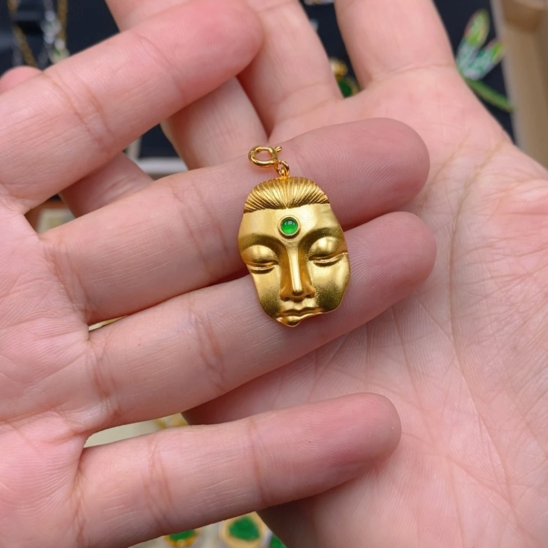 翡翠颈饰银S925镶嵌出人头地吊坠