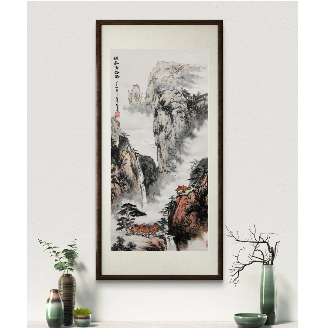 秋山神韵画 尺寸为48cmX90cm