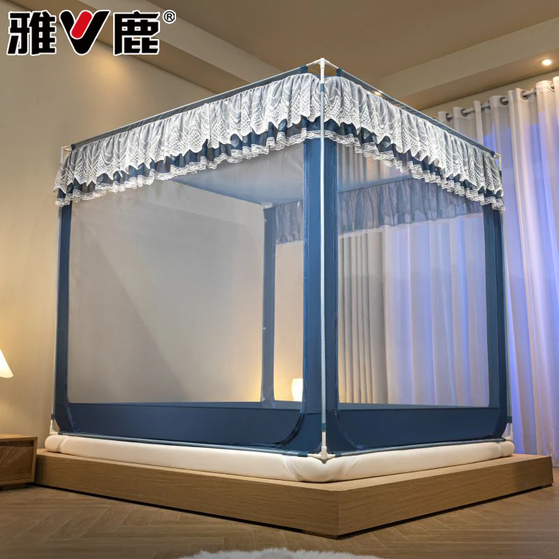 三开门蚊帐家用新款卧室防摔蒙古包免安装儿童婴儿防止掉床全封闭