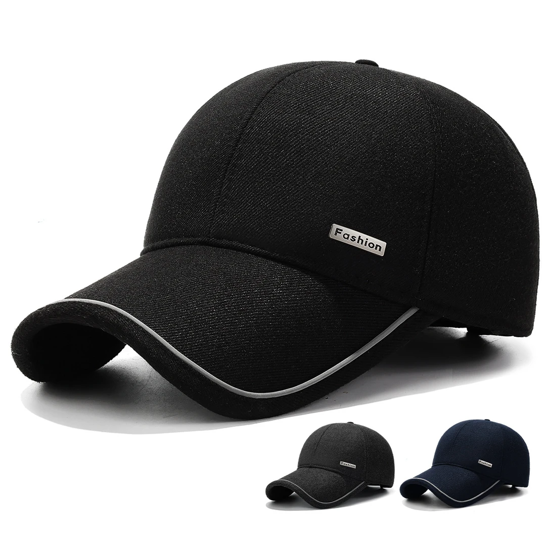 秋冬中老年男士棒球帽户外防风保暖护耳棉帽休闲百搭爸爸鸭舌帽