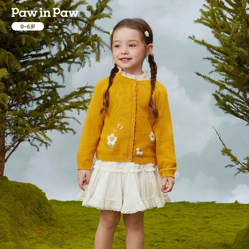 【达人专属】PawinPaw童装25年秋季女宝宝毛织开衫外套PCCKF4882E