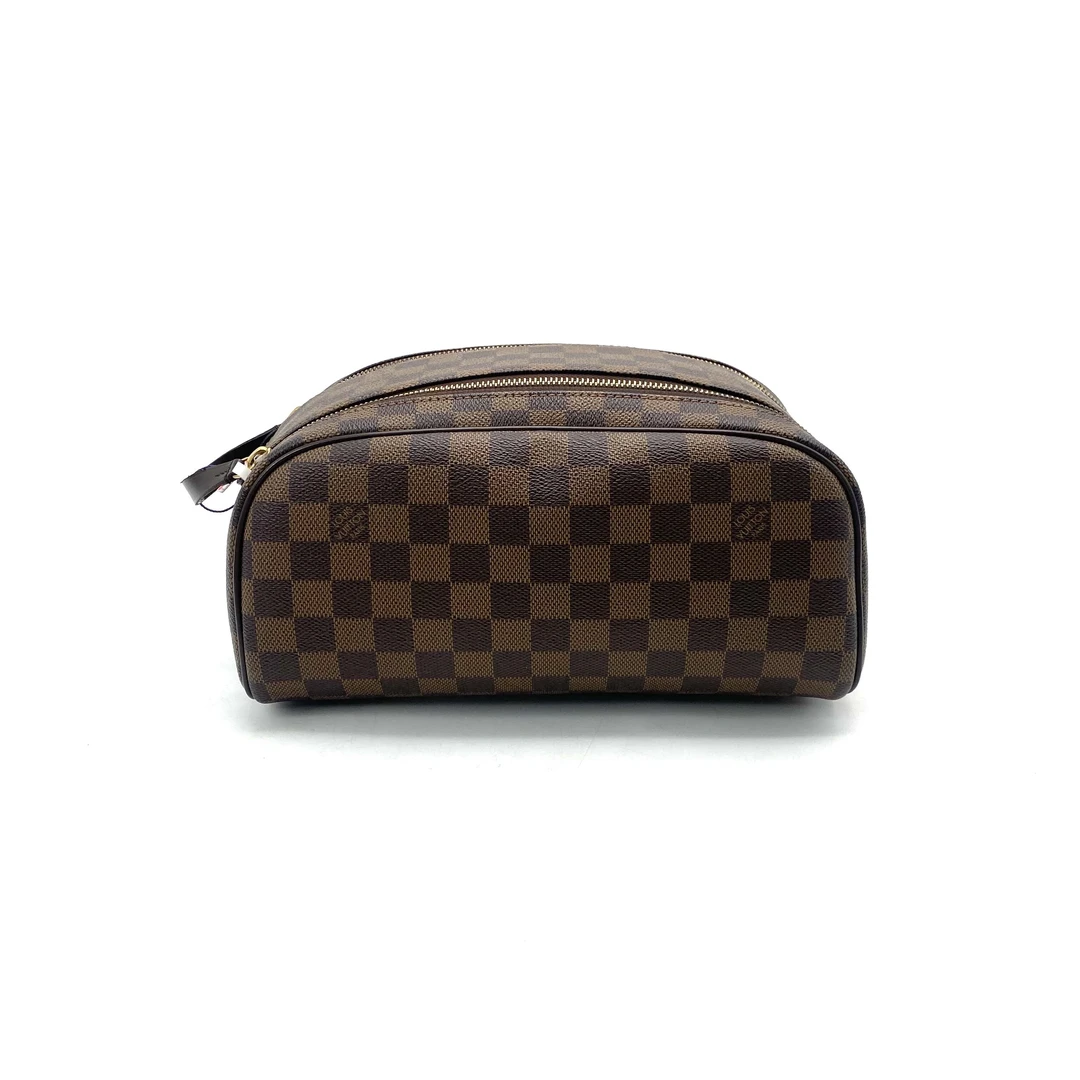 95新 LouisVuitton/路易威登 棕棋盘格DOPP KIT盥洗袋 尺寸28/15