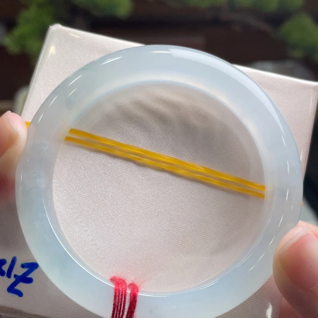 翡翠未镶嵌手镯54.6蓝冰胶润