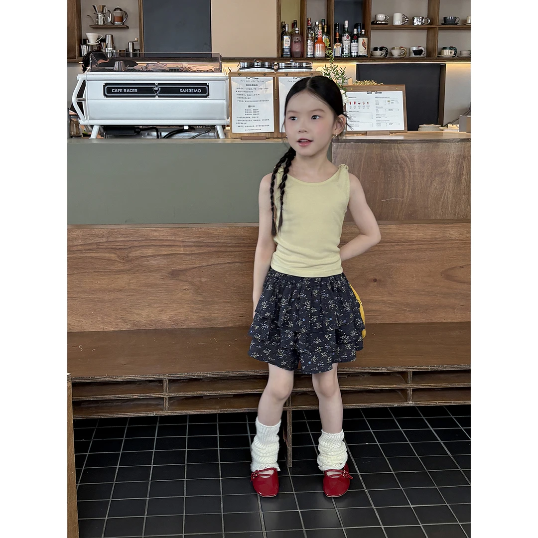 Harper kids 韩系女童温柔百搭碎花松紧腰蛋糕裙裤 H25C070607