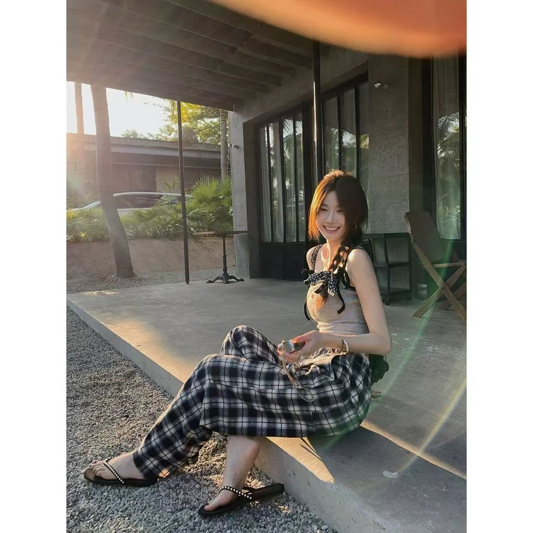 徐秋阳  苏格兰小镇  春季新款百搭时尚休闲显瘦休闲裤9791