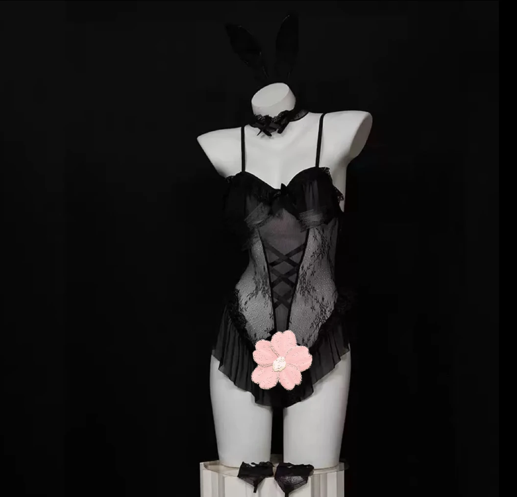 【阿梦梦no退no换】80-130斤蕾丝兔女郎花边