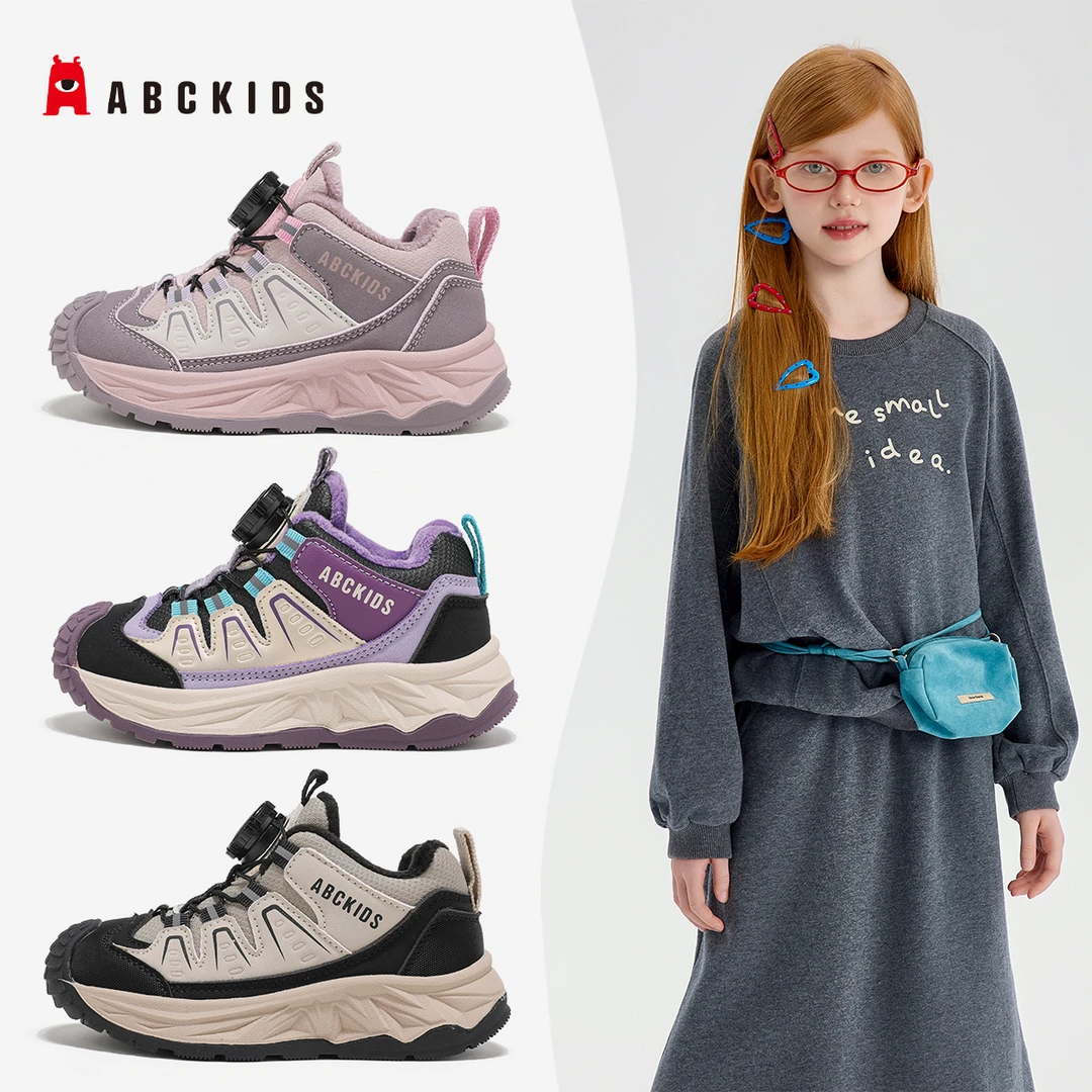 ABCkids【成都】冬季加绒时尚防滑男女童休闲运动鞋SY553603840AX