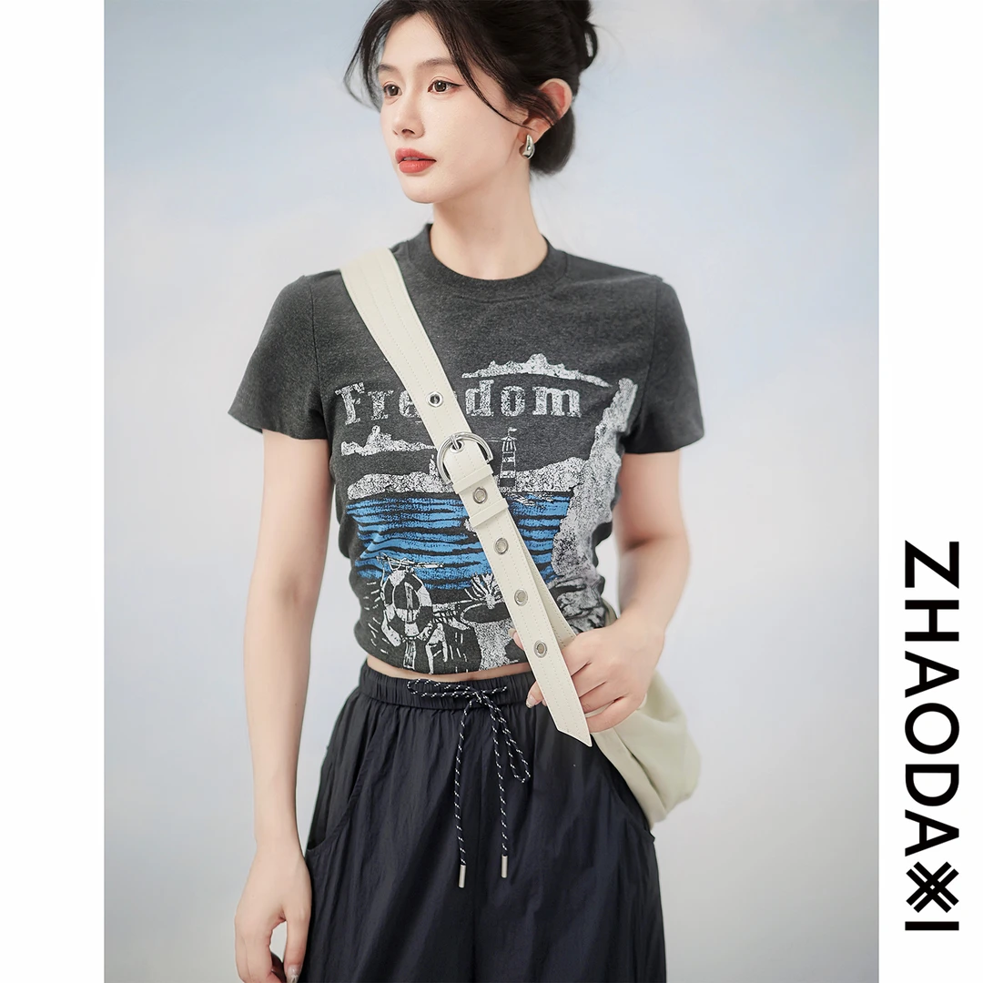 【赵大喜】海港T恤 | 舒适棉/复古美式 圆领/正肩 印花