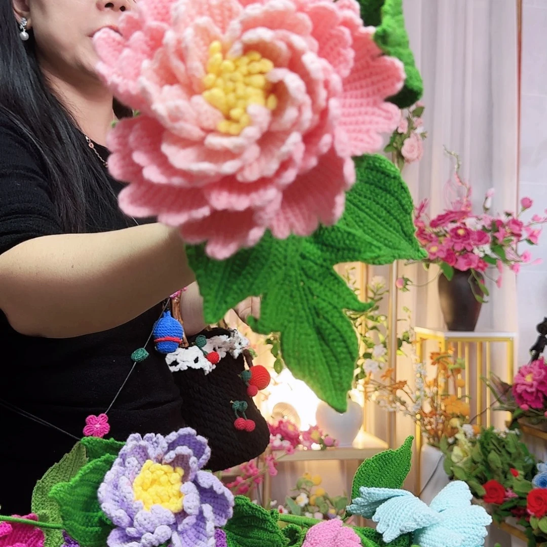 纯手工钩织手工钩织设计牡丹花