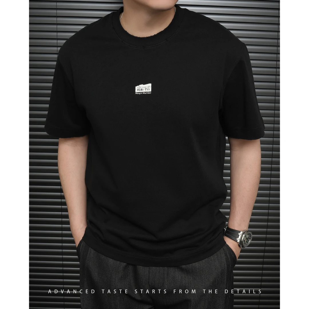 【大头叔叔】夏季纯棉字母印花设计圆领休闲宽松男短袖DDT2160