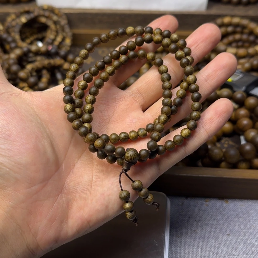 沉香沉香碎屑06圆珠多圈乌身圆叶95沉虫漏