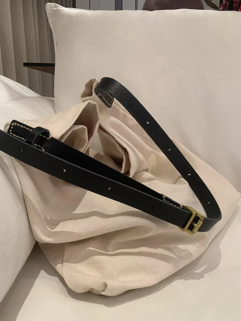 FAY  | 文艺松弛肩带棉麻单肩包(45*43)（1H04066）